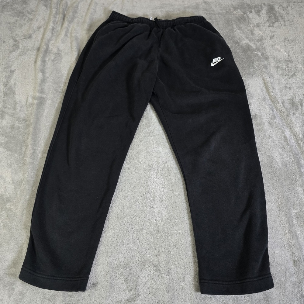 Nike Sweatpants Mens Large Black Open Hem Gymwear Athleisure Casual Activewear